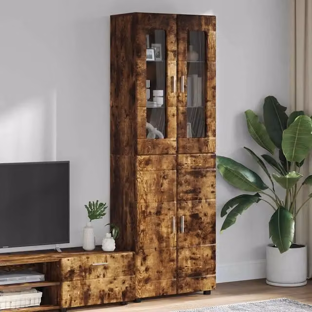 Credenza FLORIN 60 x 35 x 182 cm Rovere fumé 3397919