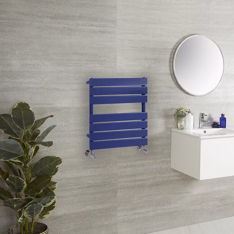 Scaldasalviette di Design - 600mm x 400mm - Blu (Deep Sea Blue) - Lustro