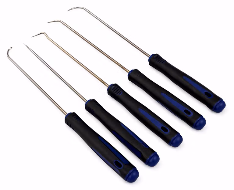 Set-kit 6 ganci extra lunghi per rimozione guarnizioni anelli O-ring paraolio, strumenti rimuovere facilmente tubi, Gebo Tools