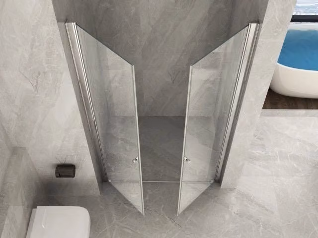 Porta doccia frameless con apertura saloon in Cristallo 8 MM - Misura: 90 x h195 (AdattabilitÃ  87-91 cm)