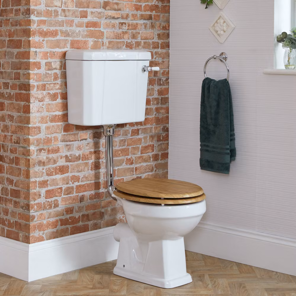 Sanitario Tradizionale Cassetta Bassa - Copriwater - Cerniere cromate - Stile Classico - Richmond