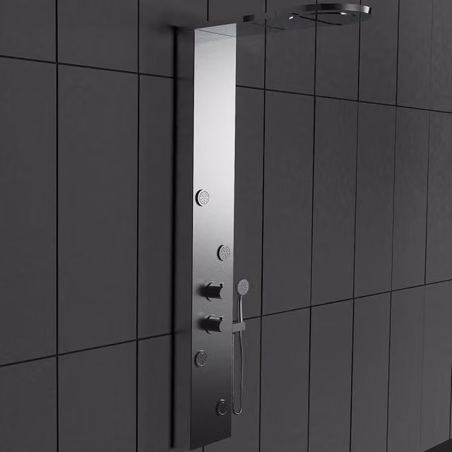 Pannello colonna doccia idromassaggio in acciaio inox lucido Sicena Tingh