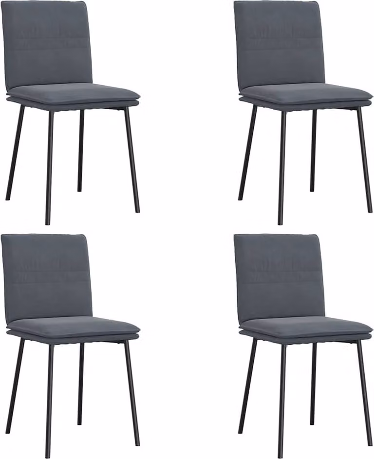 Sedie da Pranzo 4 pz Grigio Scuro in Velluto