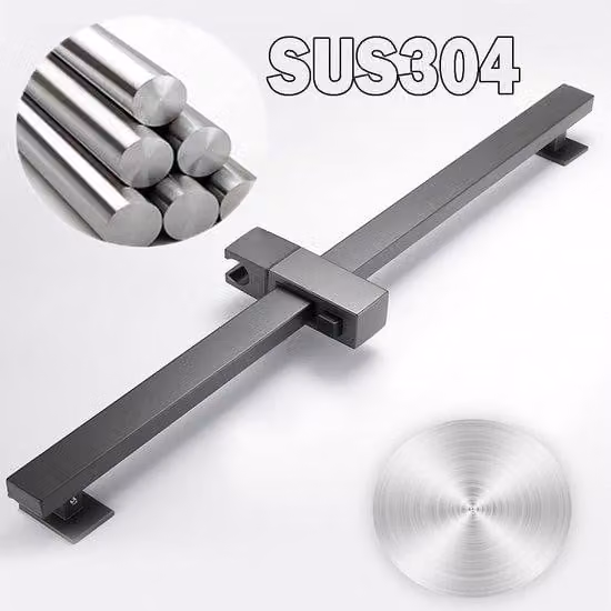 Supporto per soffione doccia - Corsa di regolazione del soffione - Regolazione in altezza del soffione - Design quadrato in acciaio inossidabile - Corsa di regolazione di 60 cm - Bianco