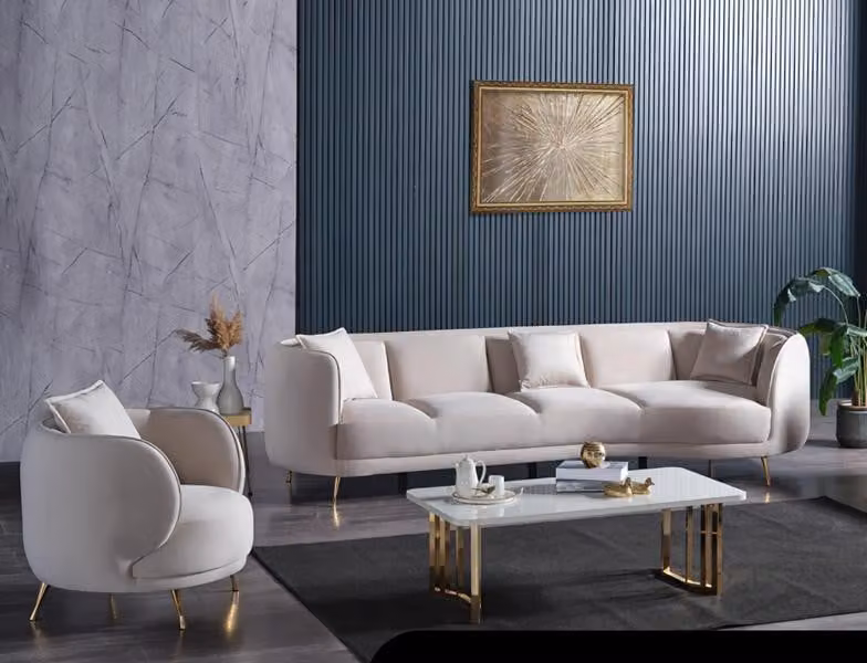 Wohnzimmer Sofagarnitur Modern Sessel Luxus Couch Set Sofa 4 Sitze Sessel