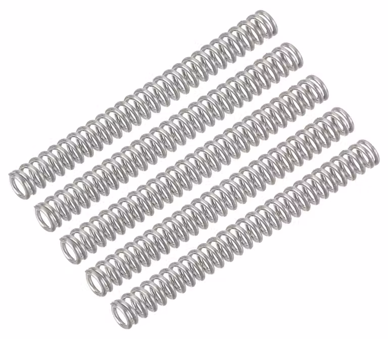 5 molle a compression in acciaio inossidabile 304, dimensioni 0,5x3x30 mm, colore argento