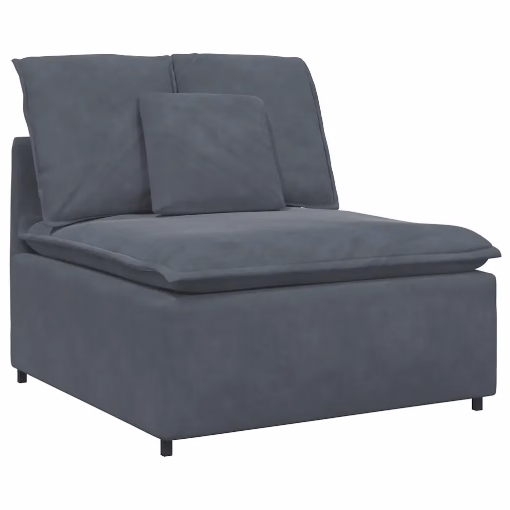 Modulo Centrale di Divano Modulare vidaXL con Cuscini Grigio Scuro L: 100 cm – 2