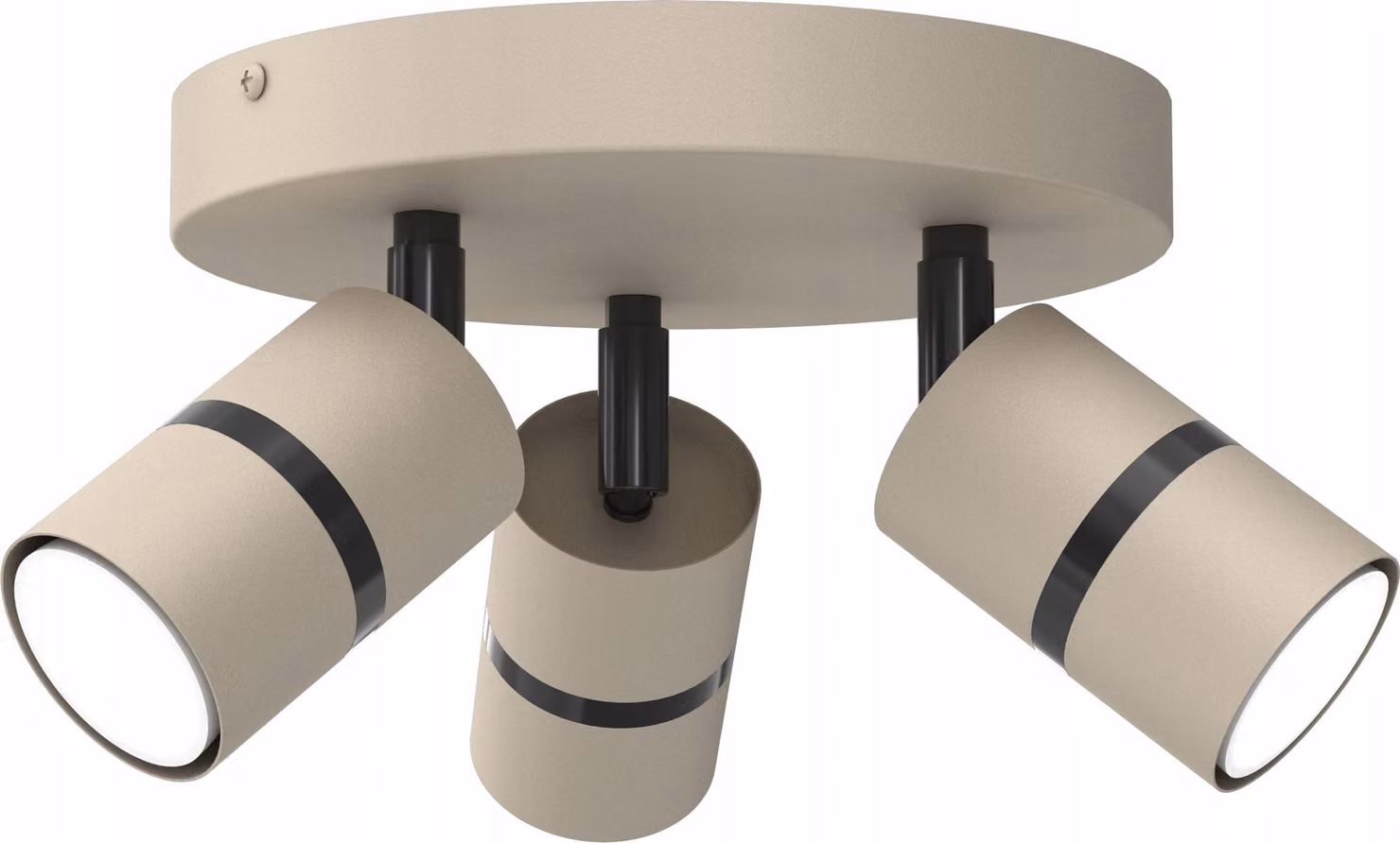 Plassa, Faretto, Lampada A Sospensione, Faretto Gu10 Led, Cashmere, Tubo, 3 Punti