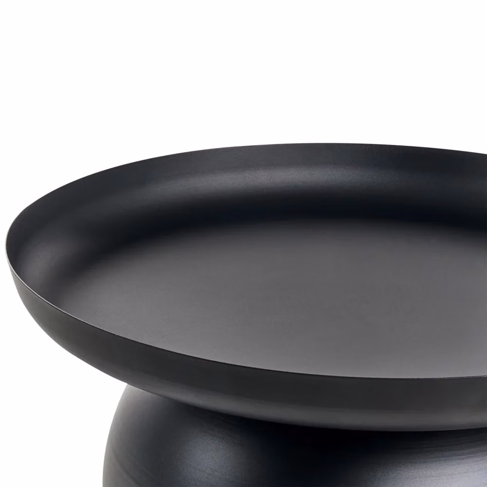 Tavolino da salotto rotondo BELIANI in metallo nero stile industrial – 2
