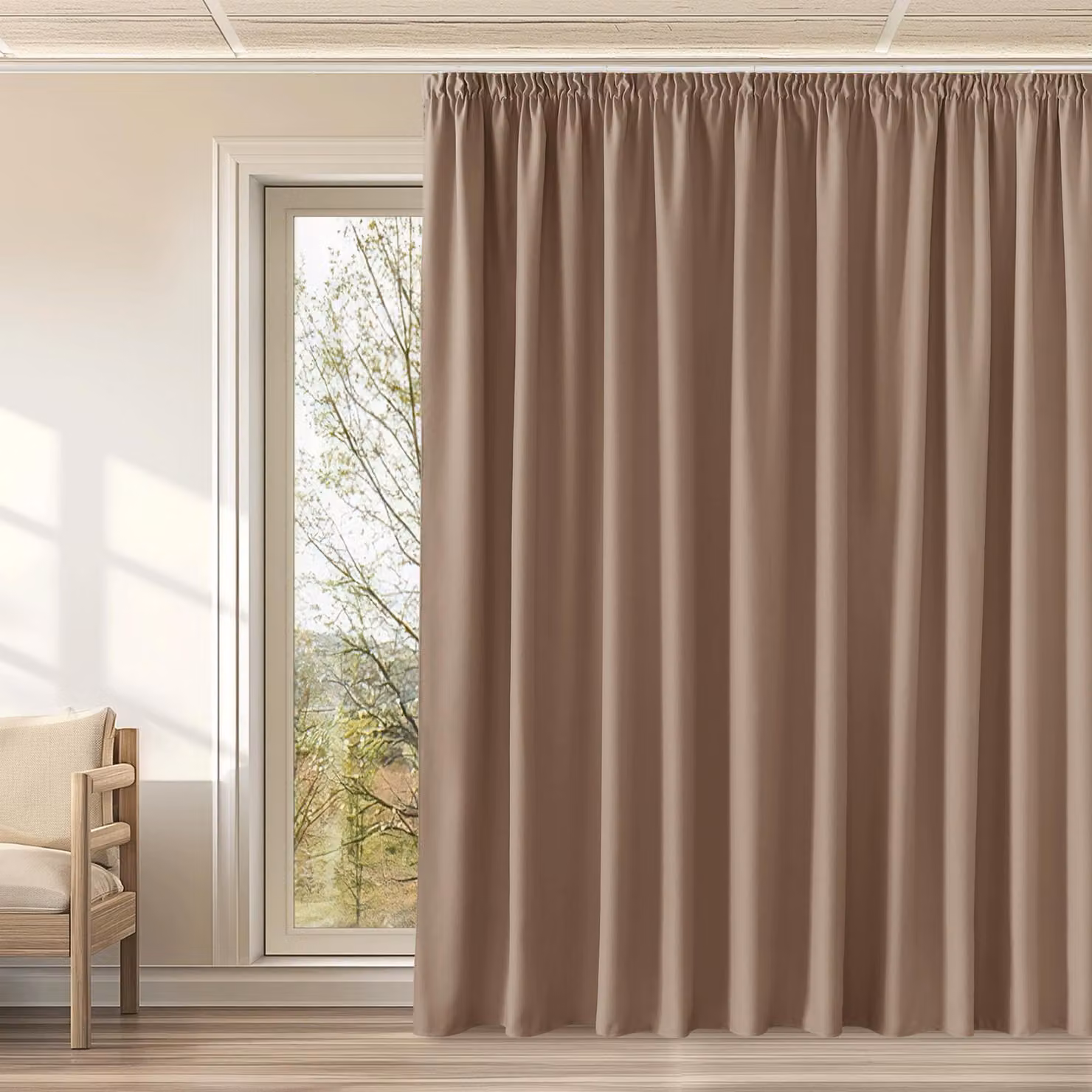 Tende oscuranti termoisolanti per soggiorno e camera da letto, color cappuccino