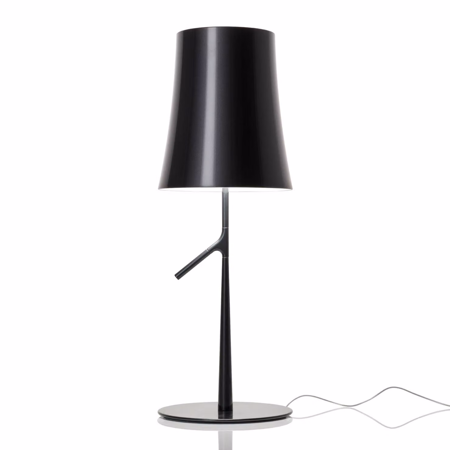 Foscarini Lampada da tavolo di design Birdie LED grande, dimmerabile, Nero, Soggiorno / Sala da pranzo, Plastica, Design, Lampada da tavolo