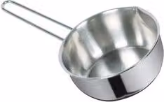 Casseruola in acciaio inox 18/10 Metalsomma ECO 215 con un manico e due becchi versatori, colore argento, diametro 12 cm