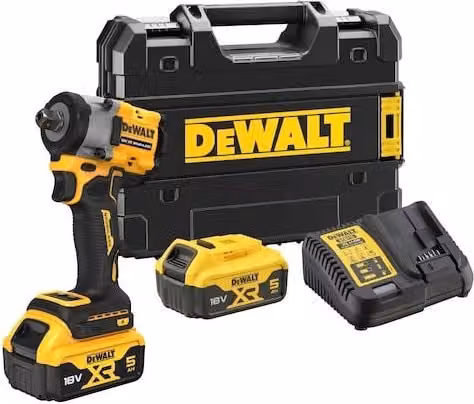 Avvitatore ad impulsi DeWalt DCF922P2T-QW 18V Brushless con 2 batterie ricaricabili da 5Ah, 2500 giri/min e 610 Nm, colore Nero Giallo