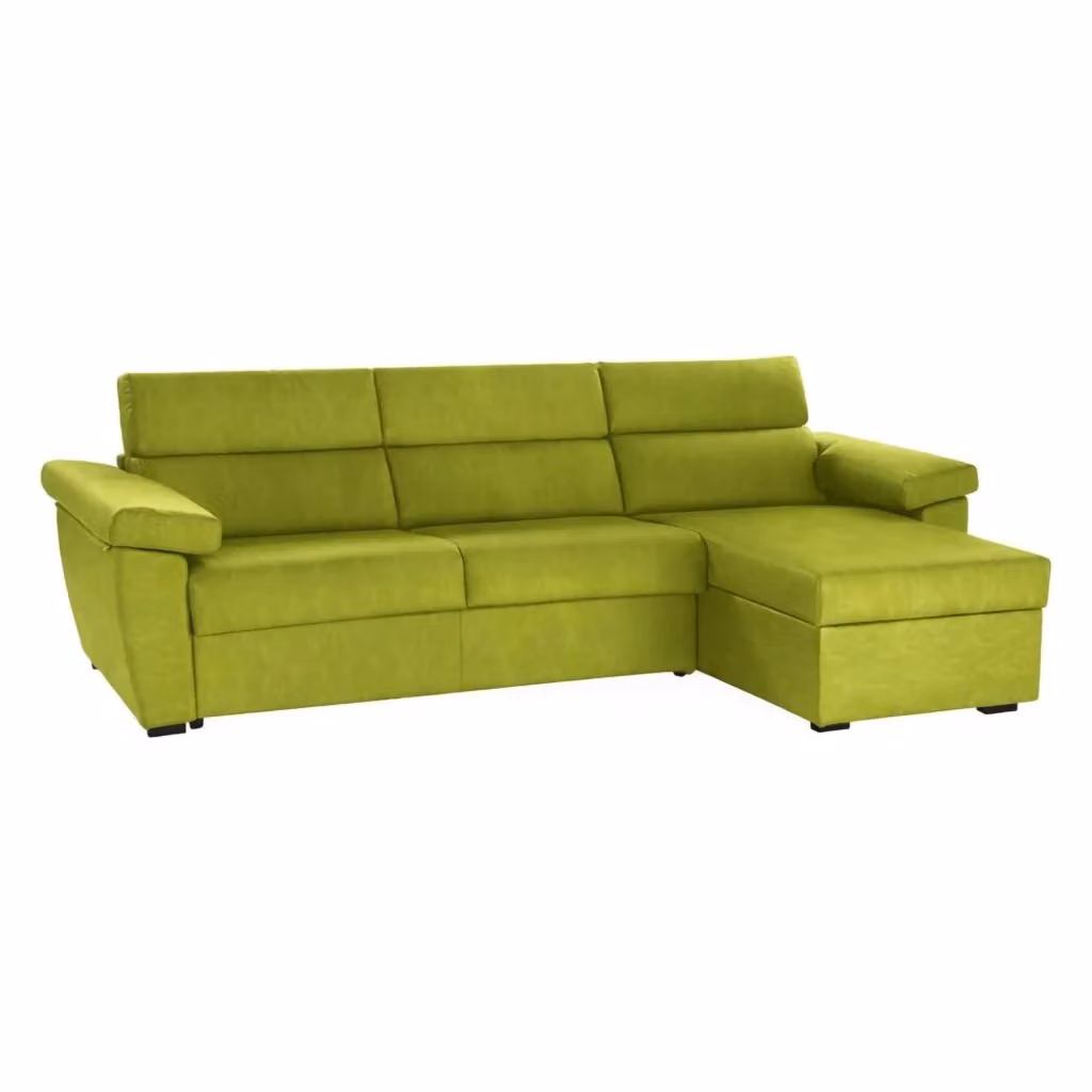 Divano angolare Ceto DMORA con penisola sfoderabile e reversibile, Made in Italy, Verde, L/P: 285 x 160 cm – 2