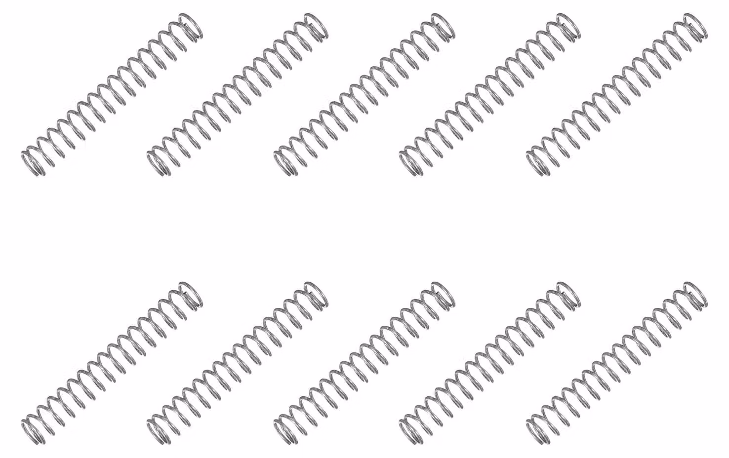 Molle a compression, 10 pezzi, acciaio inossidabile 304, 4,5 mm x 30 mm, colore argento