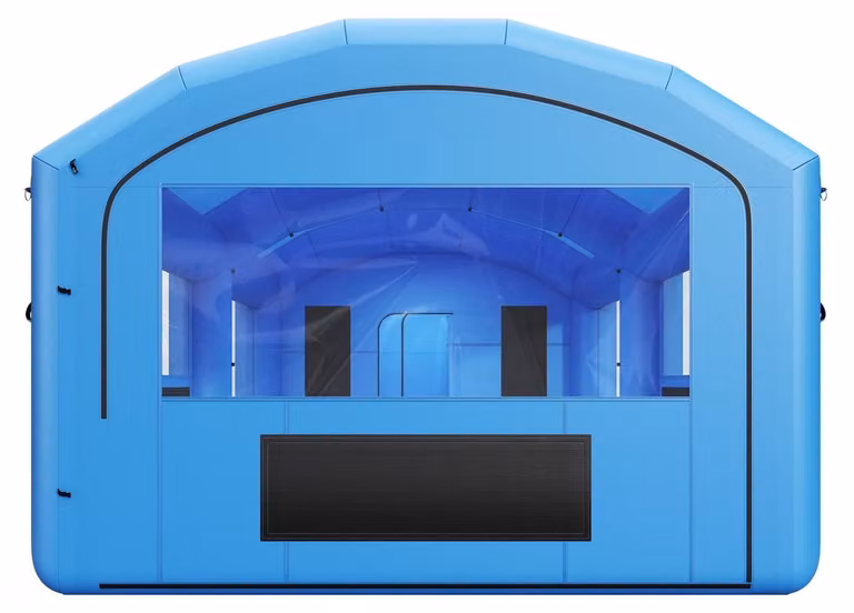 Cabina di verniciatura gonfiabile, dimensioni 7 x 4 x 2,75 metri, cabina di verniciatura portatile con ventilatori da 550W e 750W, filtro in cotone di grandi dimensioni, area di cambio, tenda di verniciatura a forma di arco per ATV, motociclette e mobili