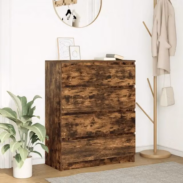 Credenza-Buffet-Armadio da cucina Rovere Fumo 80x35x99 cm in Legno Multistrato