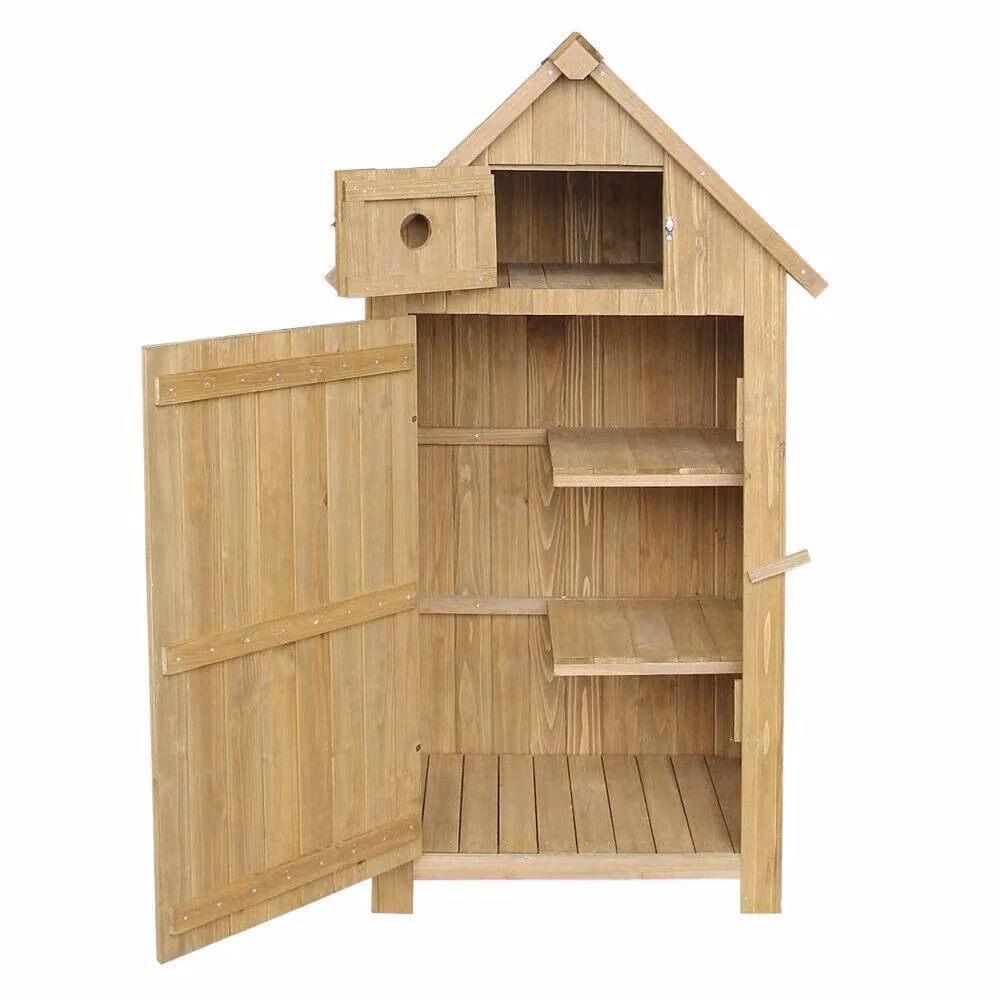 Mobile a scaffalatura alto in legno di colore marrone stile rustico senza marca – 2