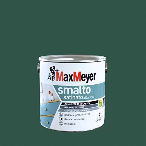 MaxMeyer Smalto Satinato all'acqua Poliuretanico Verde Scuro 2 l
