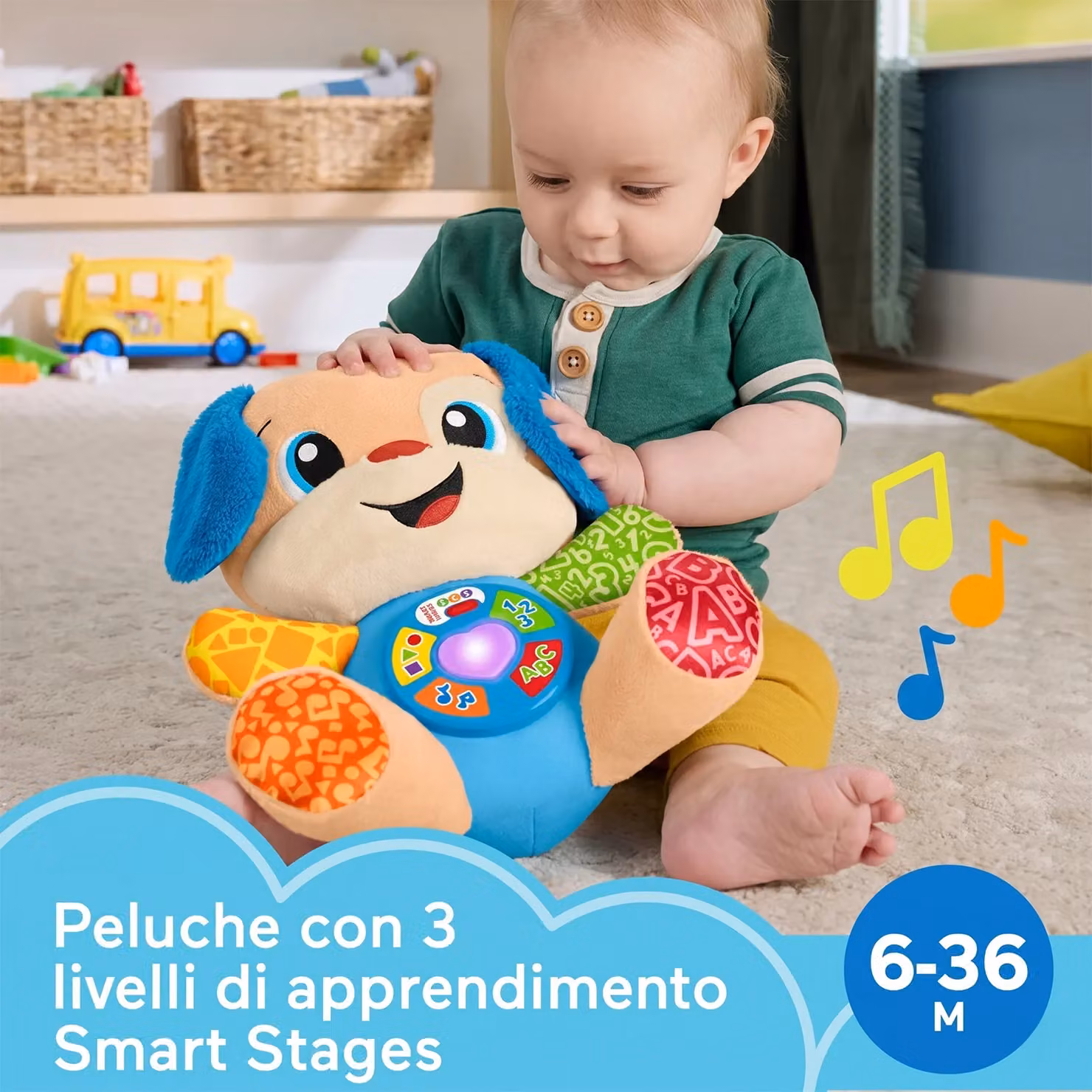Fisher-Price Cagnolino Smart Stages Laugh & Learn Peluche Musicale Multicolore – 2