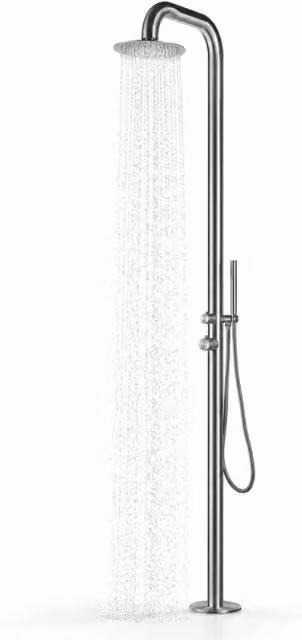 colonna doccia acciaio inox summer a pavimento da giardino da esterno outdoor *** finitura- spazzolato, confezione 1