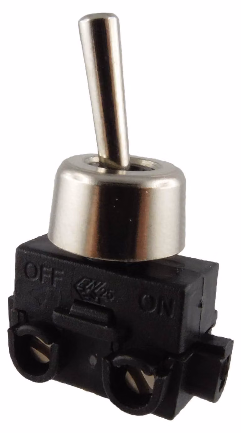 Interruttore a levetta integrato, on/off, 250V, 2A, 2 pezzi, metallo
