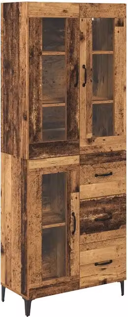 Credenza | Madia | Buffet da pranzo | Armadio da pranzo Legno vecchio 69,5 x 34 x 180 cm Legno multistrato