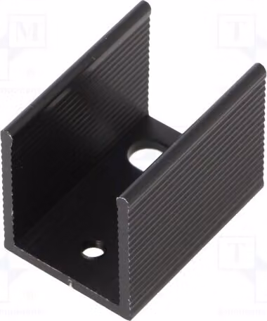 1 radiatore: stampato, larghezza: 18 mm, lunghezza: 25 mm, altezza: 20 mm, colore nero, modello U 17K/W, codice prodotto PR18/25/SE