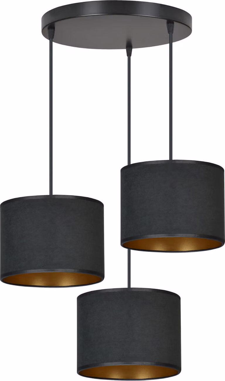 Lampadario Emibig 3xE27 60W HILDE 3 BL PREMIUM BLACK 1054/3PREM