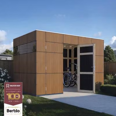 Casetta da giardino Bertilo HPL 2 - 6 mm marrone noce (Italian Walnut) - HPL 2: 345 x 228 cm