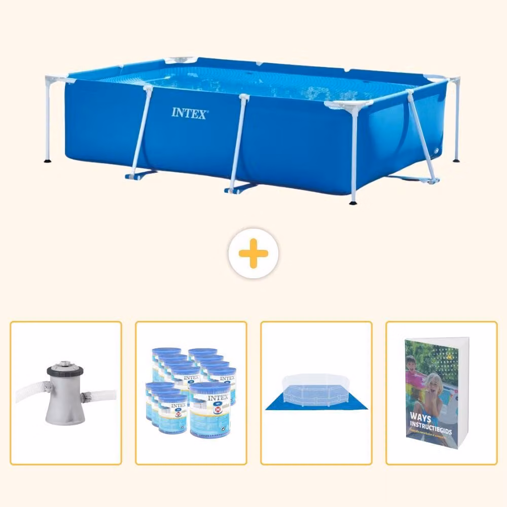 Piscina fuori terra rettangolare - 260x160x65 cm - 5 pezzi - Modello SCB119