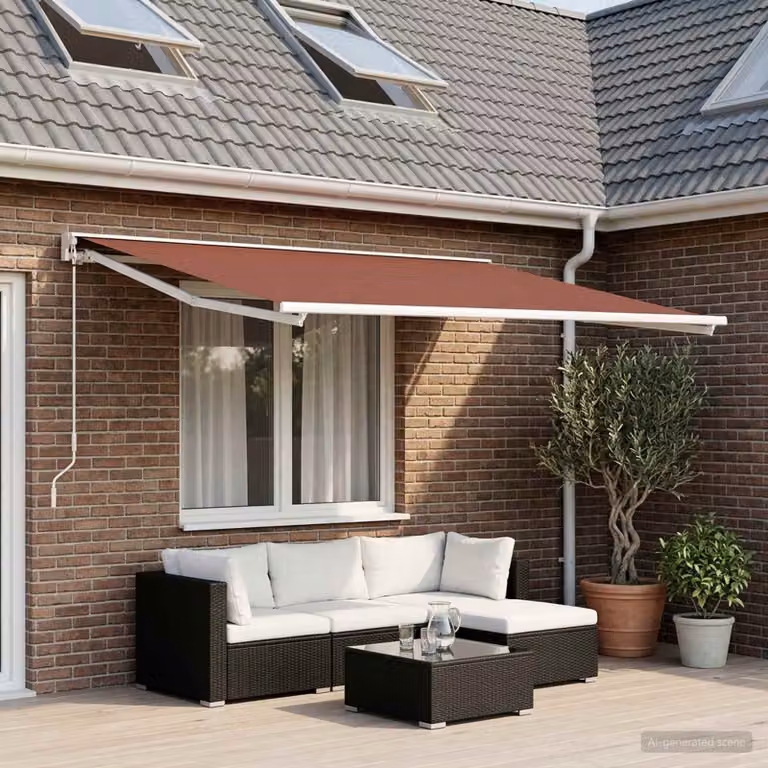 vidaXL Telo di ricambio per tenda da sole in poliestere Marrone L: 250 cm, P: 200 cm