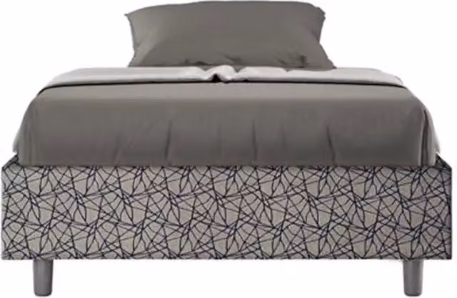 Letto una piazza e mezza con rete imbottito 120x210 tessuto Era 9 blu Azelia