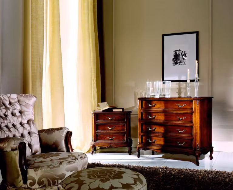 Design Möbel Stil Barock Kleine Kommode Braun Luxus Holz Italienische Möbel