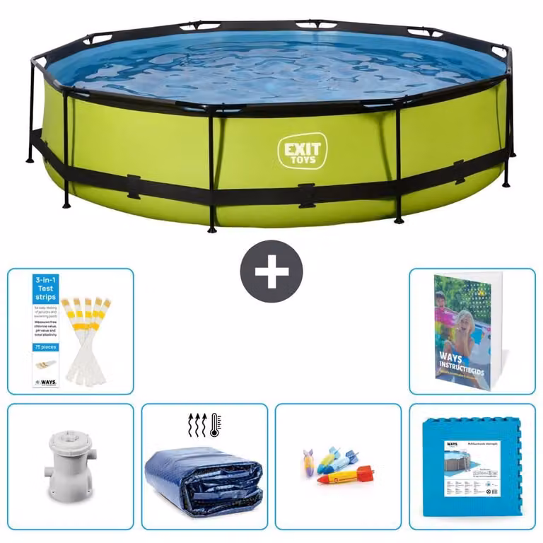 Piscina gonfiabile rettangolare - 360x76 cm - Set da 5 pezzi - Modello S229