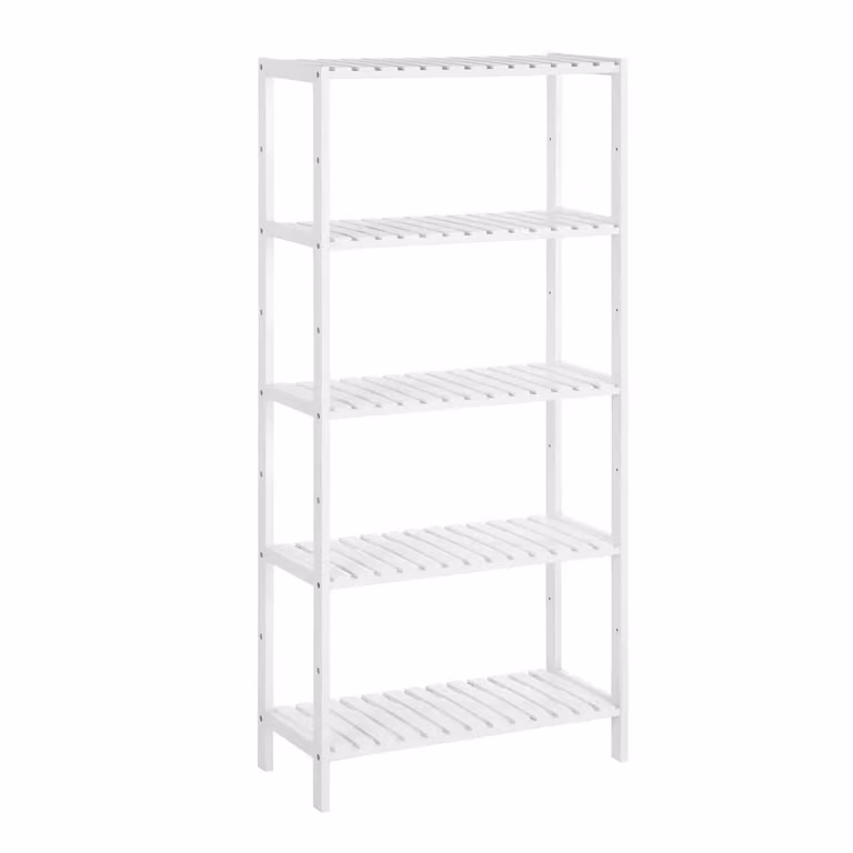 Scaffale Portaoggetti in Bambù, Bianco