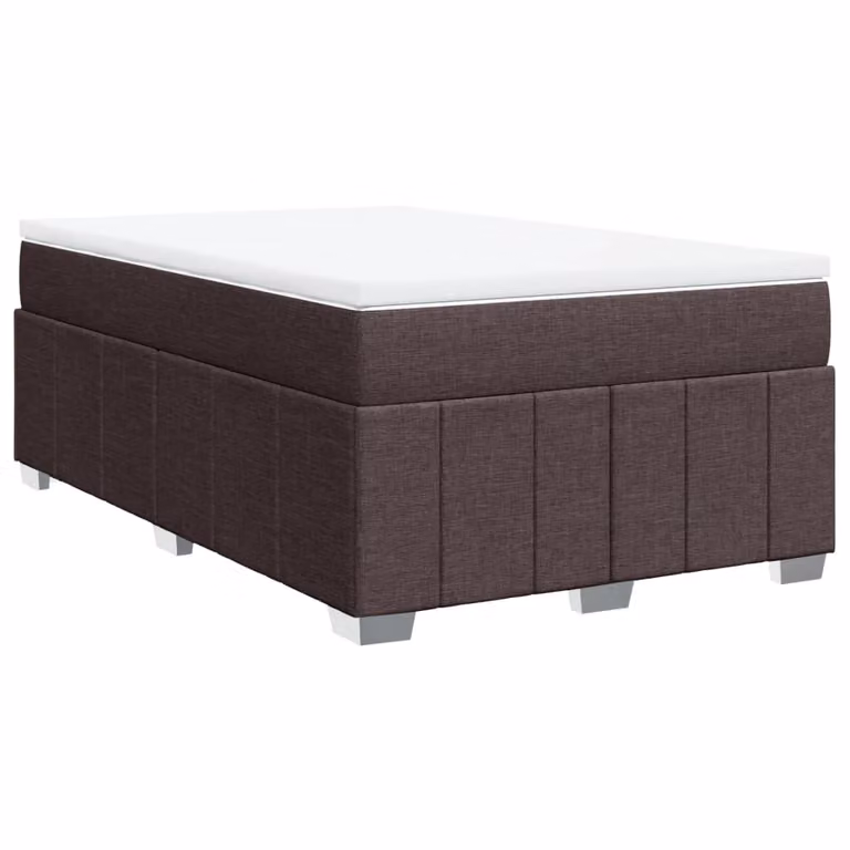 Giroletto a Molle con Materasso Marrone Scuro 120x190cm Tessuto