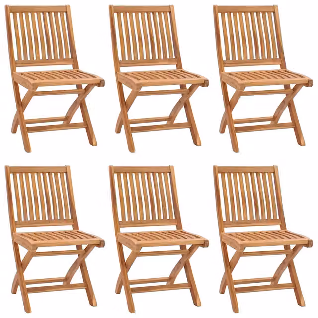 Sedie Pieghevoli con Cuscini 6 pz Massello di Teak 3072837