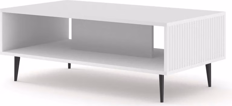 FURNLUX Tavolino Ravenna B Bianco e Nero 90cm / Colore principale: Bianco / Dimensioni: 90 x 43 x 60 cm