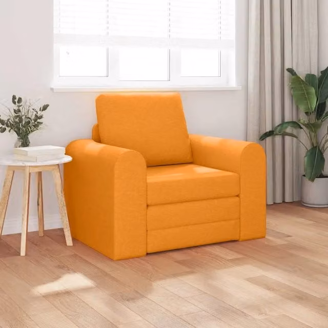 Divano letto daybed vidaXL in tessuto giallo e arancione L: 98 cm, P: 71 cm, H: 83 cm
