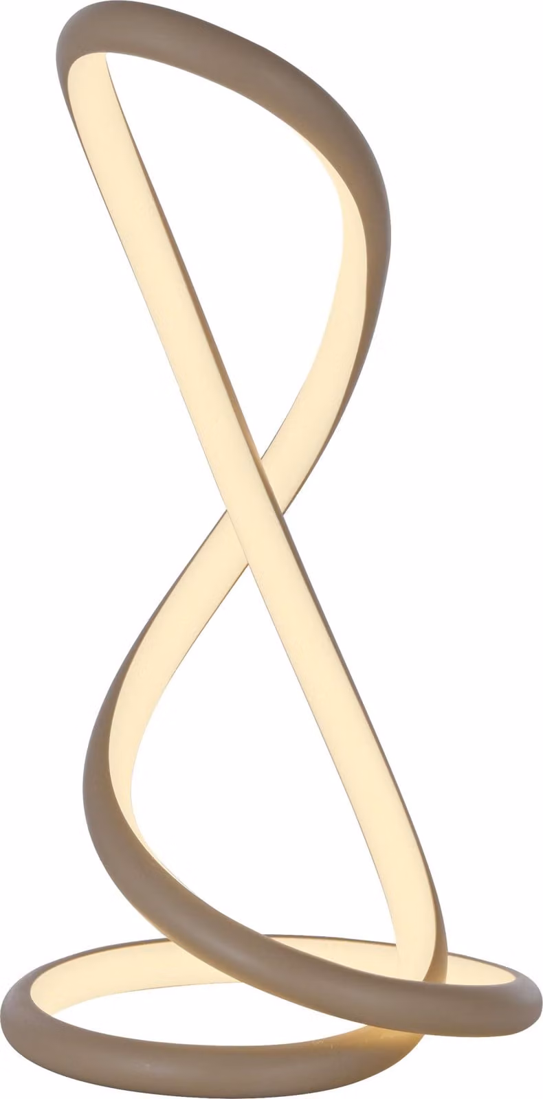 Lampada da tavolo a LED TWIST di Paul Neuhaus con dimmer a cavo, luce bianco caldo, color sabbia; ideale per soggiorno, sala da pranzo, cucina, corridoio e ufficio
