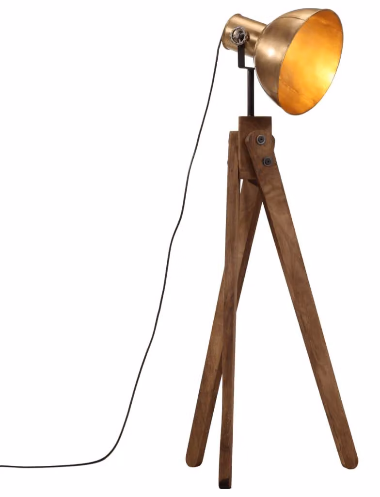 vidaXL Lampada da terra 25 W ottone antico 45x45x120 cm E27