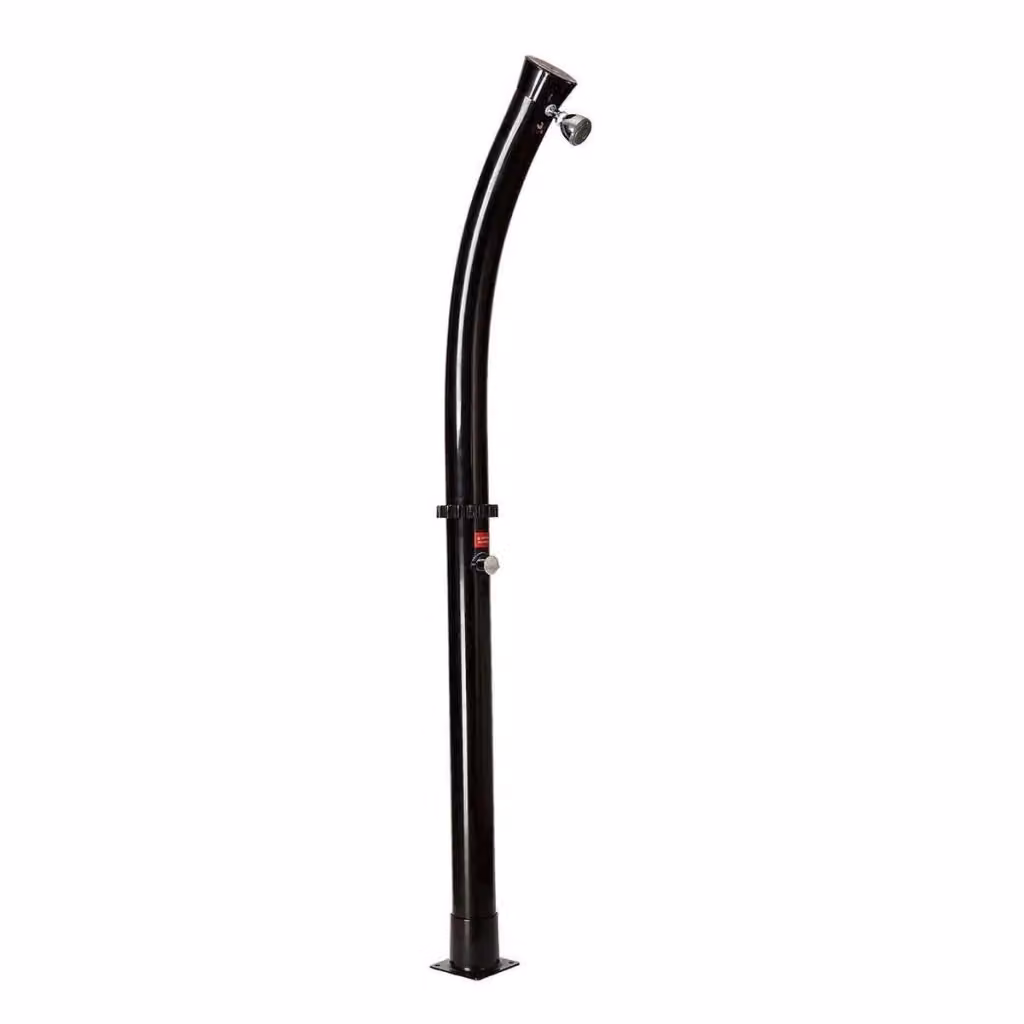 Doccia Solare da Giardino MPC con Struttura in PVC Nero, Serbatoio da 18 Litri e Soffione Rotondo in ABS, Altezza: 211 cm – 2