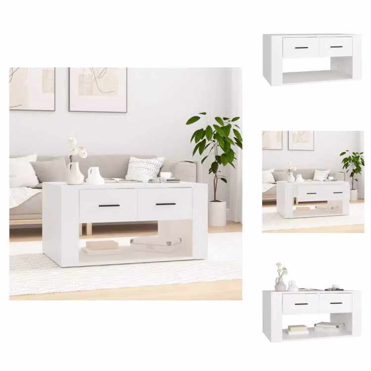 vidaXL Tavolino bianco 80x50x40 cm in legno - Tavolini da caffè