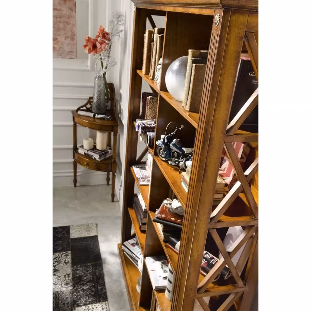 Libreria classica in legno con 10 ripiani Mobili 2G marrone L/P/H: 133 x 40 x 191 cm – 2