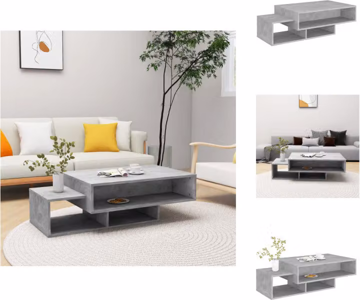 vidaXL Tavolino da caffè grigio cemento 105x55x32 cm materiale a base di legno - Tavolini da caffè