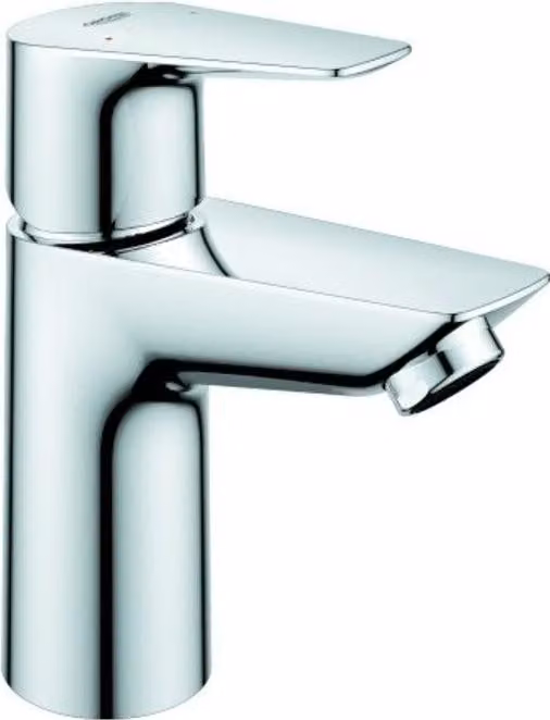 Grohe BauEdge Mitigeur monocommandé pour lavabo, S-Size, saillie 95mm, vidage Push-Open, Low flow Rate Mosseur, 23896001, 23896001
