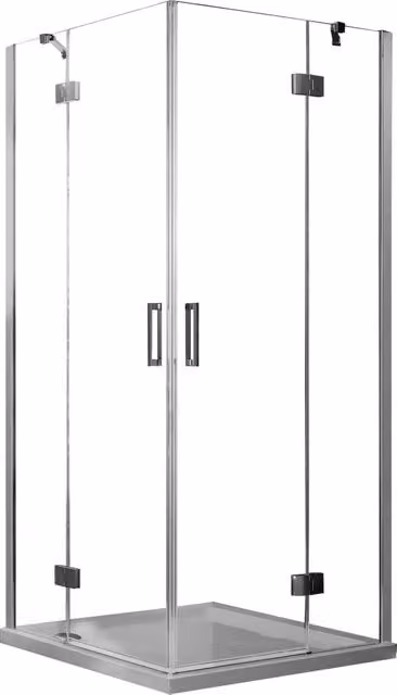 Box Doccia Angolare 90x120 cm 2 Ante Battenti in Cristallo Trasparente 6mm H190 Fosterberg Herning