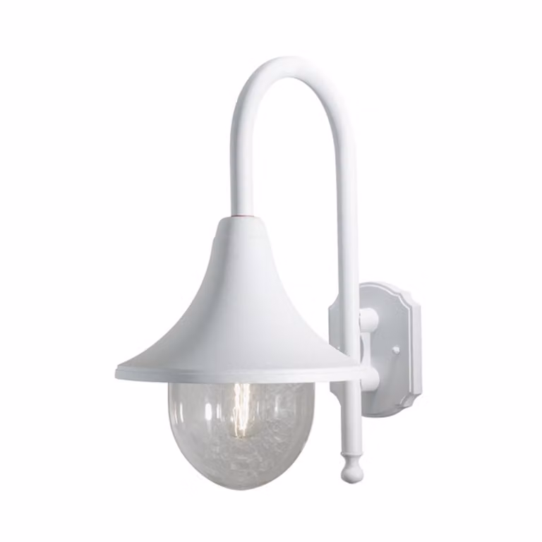 Applique Konstsmide Bari in alluminio laccato bianco con vetro acrilico trasparente