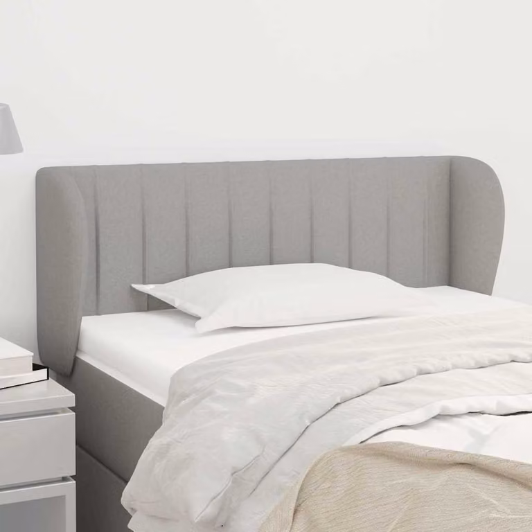 Testiera ad orecchio vidaXL in tessuto grigio chiaro L: 83 cm, P: 23 cm, H: 78-88 cm